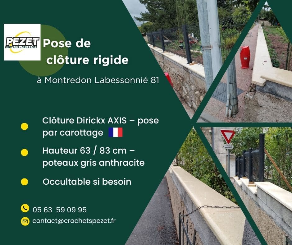 Pose de clôture rigide sur muret existant crochets-pezet pose de clôture à maille soudée sur muret existant