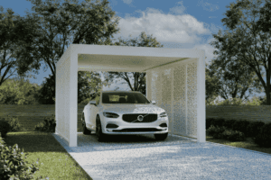 abri blanc pour voiture non adossé